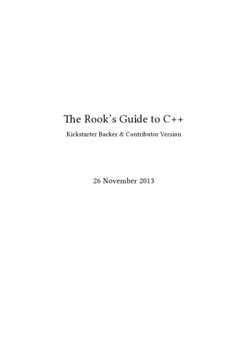 The Rook’s Guide to C++