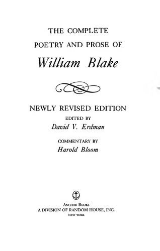 The Complete Poetry & Prose of William Blake
