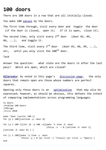 Logo Programming Language Examples from RosettaCode.org