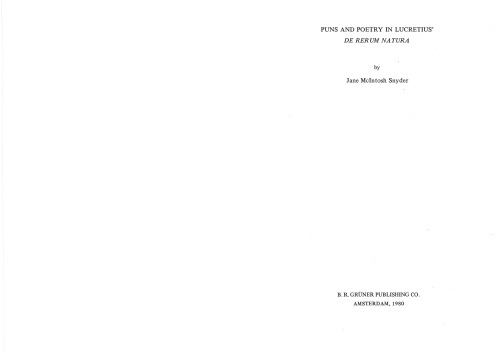 Puns and Poetry in Lucretius’ De Rerum Natura