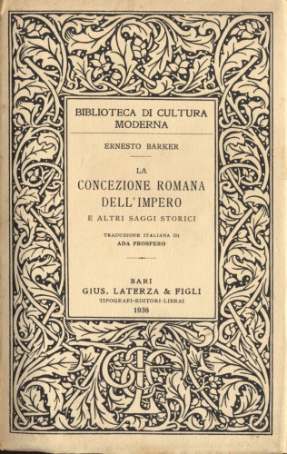 La concezione romana dell’impero e altri saggi storici