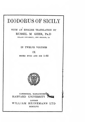 DIODORUS OF SICILY with an english trnsl.
