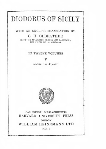 DIODORUS OF SICILY with an english trnsl.