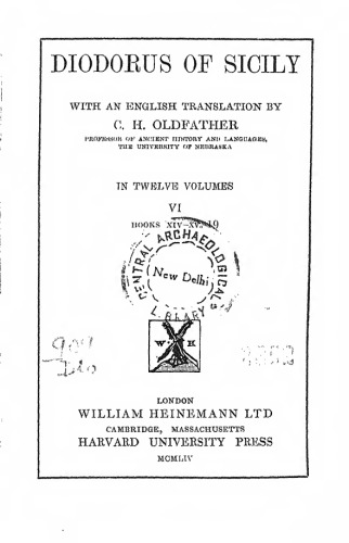 DIODORUS OF SICILY with an english trnsl.