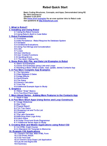 Rebol Quick Start (parts 1 & 2)