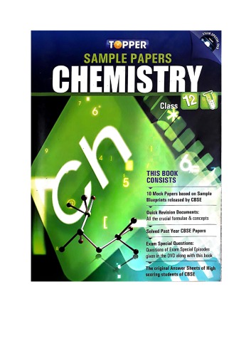 Topper Sample Papers CBSE Chemistry class 12 standard XII Exam Special Practice Tests Mock Examination Paper Quick Revision Prakash Books