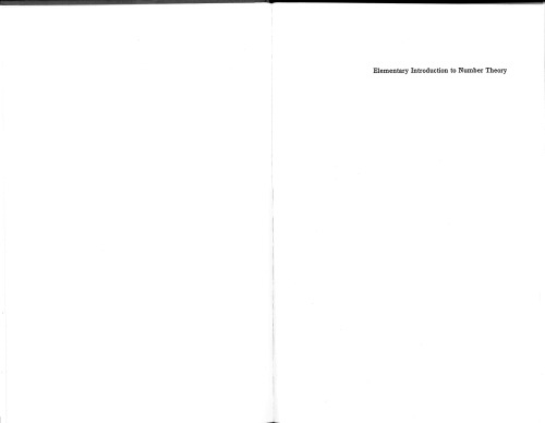 Elementary Introduction to Number Theory