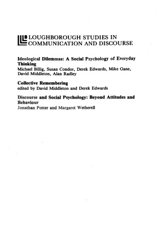 Ideology and Opinions: Studies in Rhetorical Psychology
