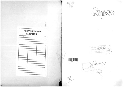 Gramatica limbii Romîne vol. 1. Morfologia