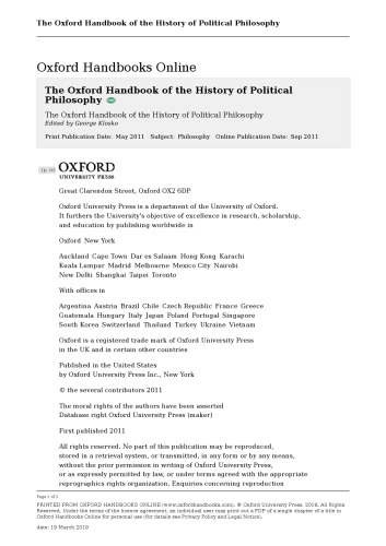 The Oxford Handbook of the History of Political Philosophy