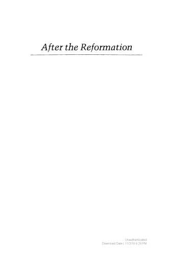 After the Reformation: Essays in Honor of Jack Hexter