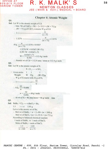 Solution of Modern Approach to Chemical Calculations RC Mukerjee not Mukherjee or Mukherji Chapter 4. R. C. MUKHEERJEE
