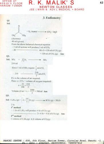Solution of Modern Approach to Chemical Calculations RC Mukerjee not Mukherjee or Mukherji Chapter 3. R. C. MUKHEERJEE