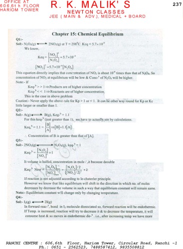 Solution of Modern Approach to Chemical Calculations RC Mukerjee not Mukherjee or Mukherji Chapter 15 R. C. MUKHEERJEE