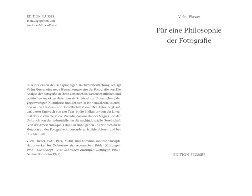 Für eine Philosophie der Fotografie