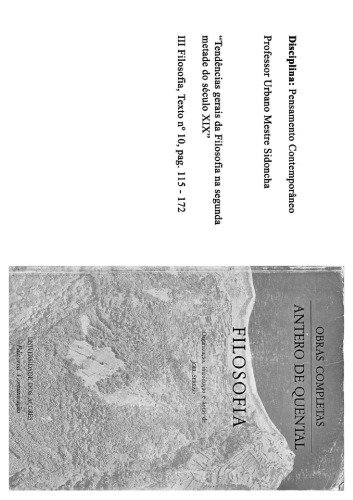 Tendências Gerais da Filosofia na Segunda Metade do séc. XIX