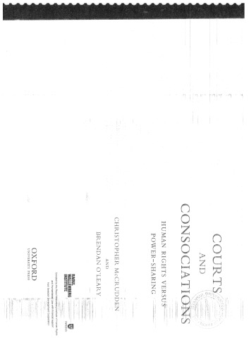 Courts and Consociations: Human Rights Versus Power-Sharing