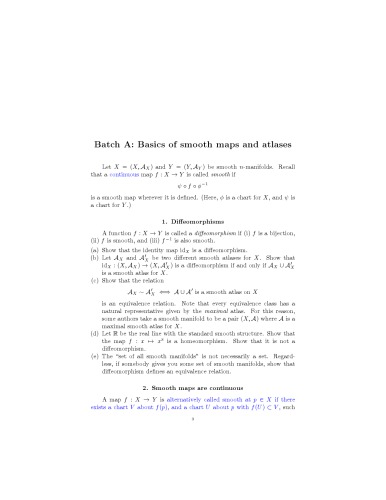 Fall 2014 230a Differential Geometry Lecture Notes