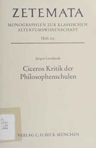 Ciceros Kritik der Philosophenschulen