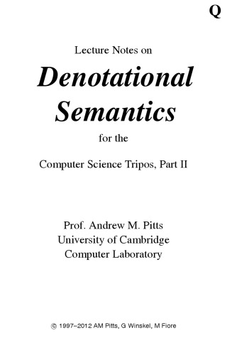 Lecture Notes on Denotational Semantics