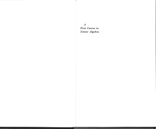A First Course in Linear Algebra