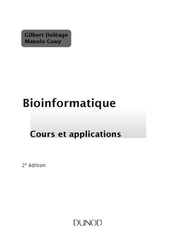 Bioinformatique Cours et applications Ed. 2