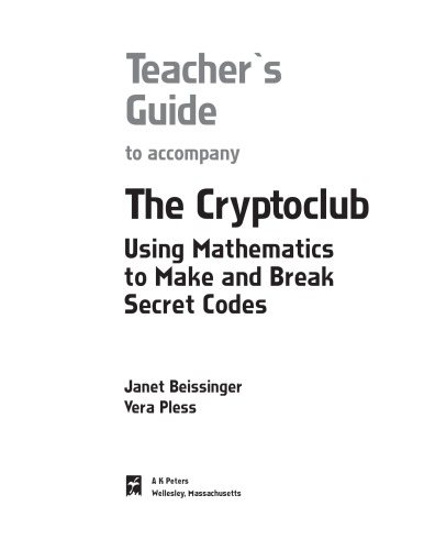 The Cryptoclub Teachers Guide