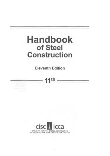 Handbook of Steel Construction – 11th Edition, 3rd Revised Printing 2017