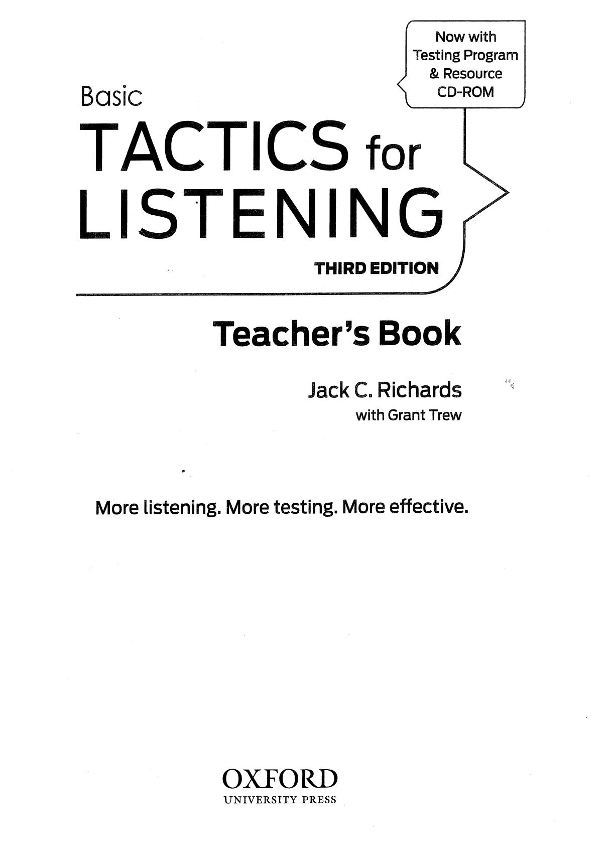 Basic Tactics for Listening: Teacher’s Book