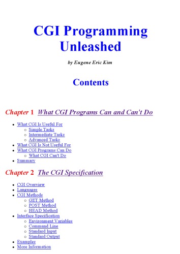CGI Programming unleashed