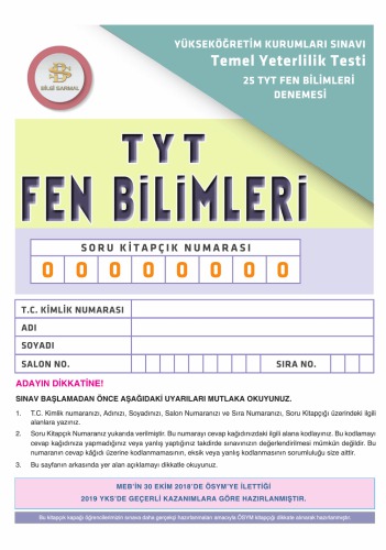 Bilgi Sarmal TYT 25 Fen Deneme 2018-2019