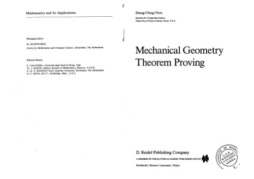Mechanical Geometry Theorem Proving