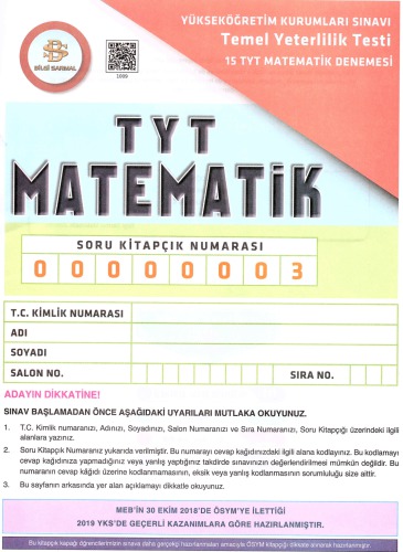 Bilgi Sarmal TYT Mat Deneme 3