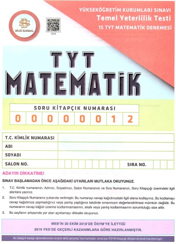 Bilgi Sarmal 15 TYT Mat Deneme 12