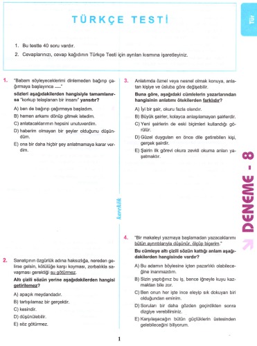 Karekök 12 TYT Deneme 8