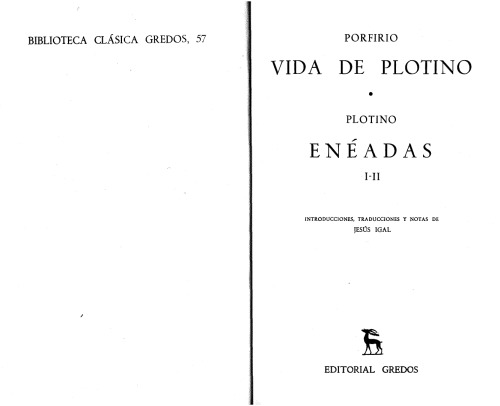 Vida de Plotino y Enéadas I y II