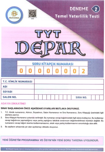 Bilgi Sarmal Depar 3 TYT Deneme 2