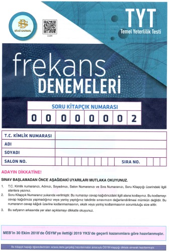 Bilgi Sarmal Frekans 4 TYT Deneme 2