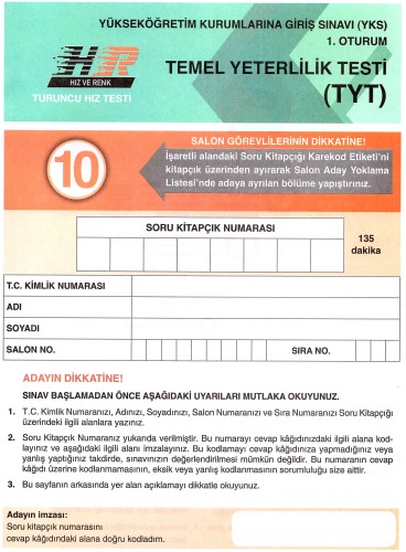 Hız ve Renk 10 TYT Deneme 10