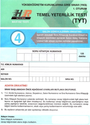 Hız ve Renk TYT Deneme 4