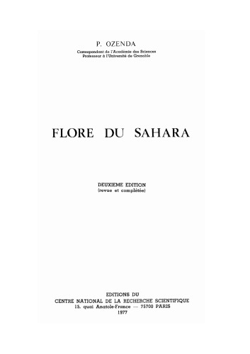 Flore et végétation du Sahara