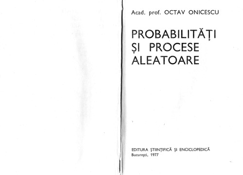 Probabilități și procese aleatoare