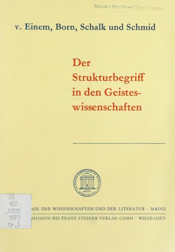 Der Strukturbegriff in den Geistewissenschaften