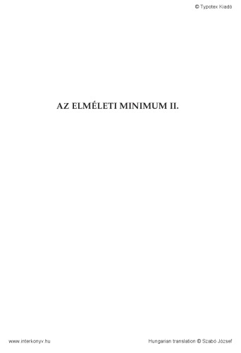 Az elméleti minimum II.