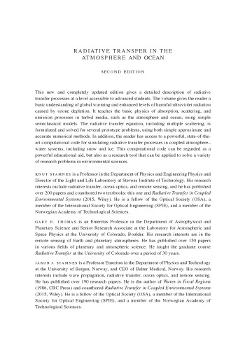 Radiative Transfer in the Atmosphere and Ocean