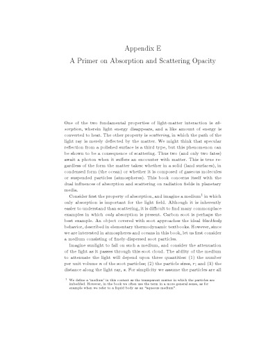 Online Appendices (E–U) for Radiative Transfer in the Atmosphere and Ocean
