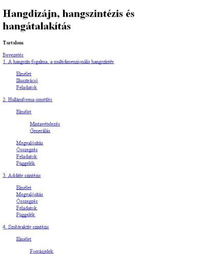 Hangdizájn, hangszintézis és hangátalakítás
