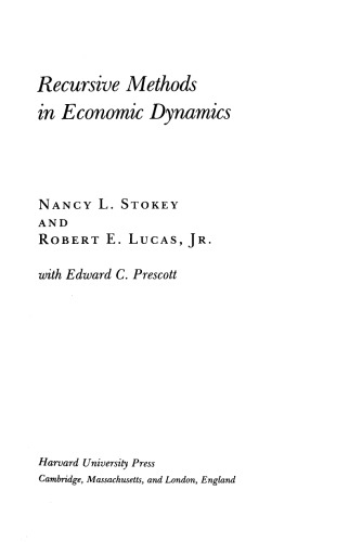 Recursive Methods in Economic Dynamics