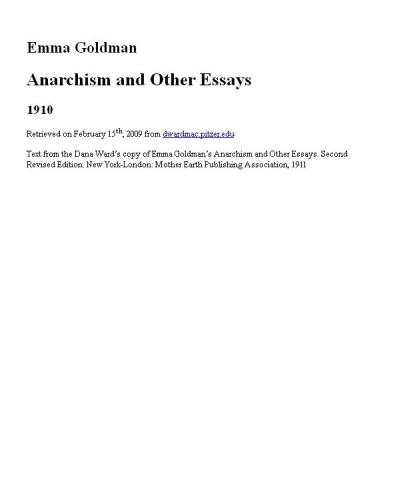 Anarchism and Other Essays