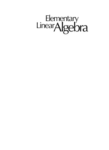 Elementary Linear Algebra
